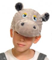 Бегемотик маска-шапочка из плюша арт. 4073