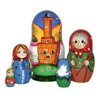 Матрешка Сказка Гуси-Лебеди (5 в 1)  (RNToys)