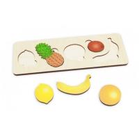 Пазл-рамка для малышей "Фрукты" арт.7924 (дерево) 29,5х10,5 /45