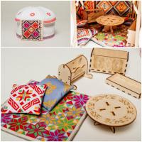 Юрта Башкирская малая дидактическая (в комплекте ковры, подушки и мебель)