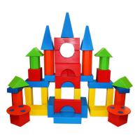 Конструктор Поликарпова 68 элементов, деревянный напольный пустотелый, 2 картонные коробки