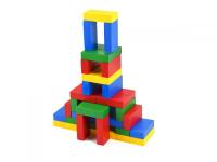 Конструктор детский деревянный "Строитель" Цветные кирпичики 40 шт.