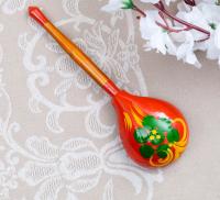 Ложка деревянная «Краснушка», полубасок, красный фон