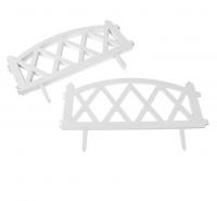 Декоративное ограждение для дачи и сада, 35 × 232 см, 4 секции, пластик, белое, MODERN, Greengo