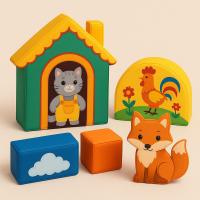 Набор мягких модулей "Кот, петух и лиса"