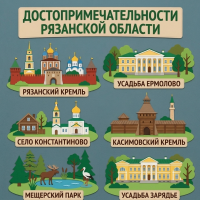 Панно из фетра "Достопримечательности Рязанской области"