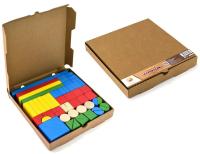 Конструктор детский настольный деревянный СТРОИТЕЛЬ 65 элементов