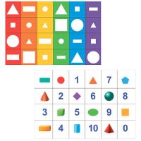 Тематическое поле-маршрутизатор двухстороннее «Геометрические фигуры» / «Цифры и формы» для мини-робота Bee-Bot