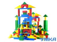 Конструктор детский СТРОИТЕЛЬ напольный цельнодеревянный 244 элемента