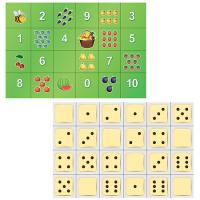 Тематическое поле-маршрутизатор двухстороннее «Фрукты и цифры» / «Точки» для мини-робота Bee-Bot