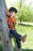 Косоворотка "Хохлома" черная