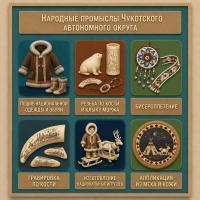 Панно из фетра "Народные промыслы Чукотского автономного округа"
