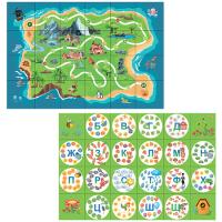 Тематическое поле-маршрутизатор двухстороннее «Остров/Слоги» для мини-робота Bee-Bot