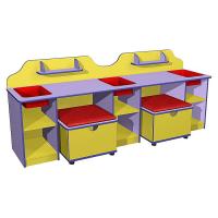 Стол игровой с двумя пуфиками