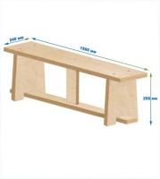 Скамейка гимнастическая 1500 мм ЭКО (фанерная) ножки фанера