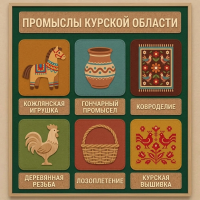 Панно из фетра "Народные промыслы Курской области"