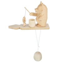 Богородская деревянная игрушка "Медведь рыболов"