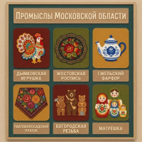 Панно из фетра "Народные промыслы Московской области"