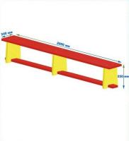 Скамейка для детского сада цветная 2000 мм