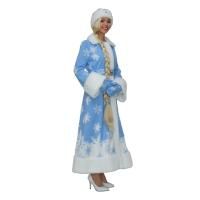 Костюм «Снегурочка со звёздами», шубка, шапочка, рукавички, р. 52