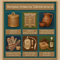 Панно из фетра "Народные промыслы Томской области"
