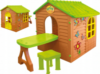 Детский пластиковый домик "Домик со столом и стульчиком"