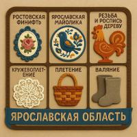 Панно из фетра "Народные промыслы Ярославской области"