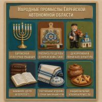 Панно из фетра "Народные промыслы Еврейской автономной области"