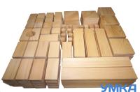 Конструктор деревянный с большими неокрашенными элементами настольный СТРОИТЕЛЬ 150 элементов (лак), Строительный набор М.И. Агаповой