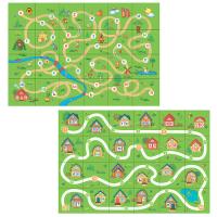 Тематическое поле-маршрутизатор двухстороннее «Домики/Сказка» для мини-робота Bee-Bot