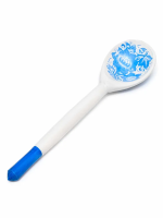 Деревянная ложка чайная с росписью - Гжель, голубая, 15 см