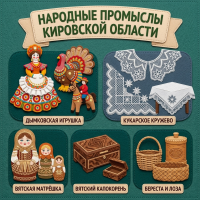 Панно из фетра "Народные промыслы Кировской области"