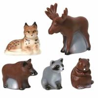 Животные тайги и леса. Набор из 5 игрушек. ПВХ