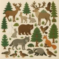 Панно из фетра  "Флора и фауна Новосибирской области"