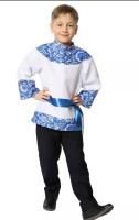 Русская народная рубаха для мальчика косоворотка бело-синяя