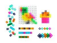 Кубики соединяющиеся полупрозрачные 2 см.(150шт). Набор учимся счету до 100 «Мозаика и узоры»