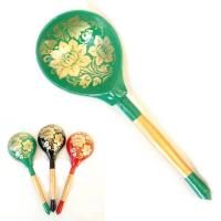 Деревянная ложка полубаская, роспись "Золото", Хохлома LHL7101