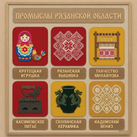 Панно из фетра "Народные промыслы Рязанской области"