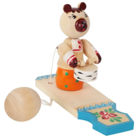  ДИННИ Богородская игрушка деревянная для детей "Мишка с барабаном"
