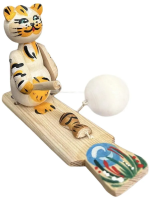 ДИННИ Богородская игрушка деревянная для детей "Кот рыболов"