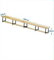 Скамейка гимнастическая 4000 мм (щит дерево) ножки с РО металлические