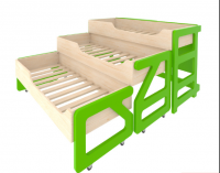 Кровать детская выкатная трехъярусная 1400