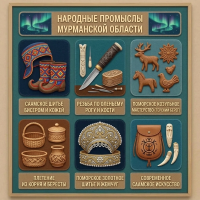 Панно из фетра "Народные промыслы Мурманской области"