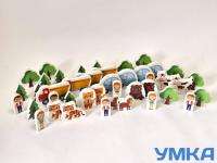 Набор деревянных сюжетно-ролевых фигурок для конструктора+мультфильмы