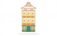 Домик-стенд персиковый