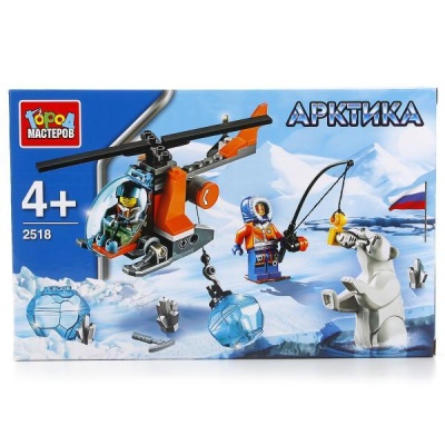 Город мастеров. Конструктор "Арктика: вертолет" с фигурками 85дет.