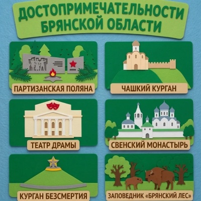 Панно из фетра "Достопримечательности Брянской области"