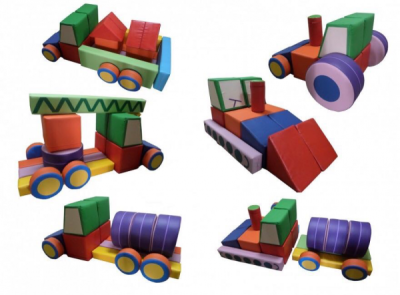 Детский конструктор «Гараж 6 в 1", (29 модулей) (Размер: куб 30см)