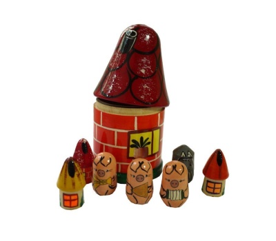 Три поросенка.Пальчиковый театр в домике (RNToys)