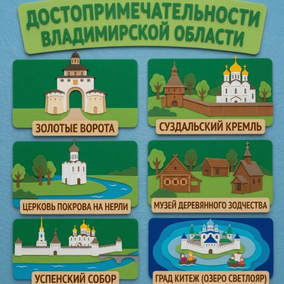 Панно из фетра "Достопримечательности Владимирской области"